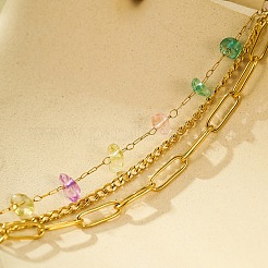 Многорядные браслеты из нержавеющей стали BJEW-D303-02G