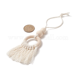 Decorazione pendente nappa di perline di legno naturale&nbsp;HJEW-JM00955