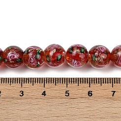 Нити бусин лампворк из песочного золота ручной работы&nbsp;LAMP-B028-03C-10mm