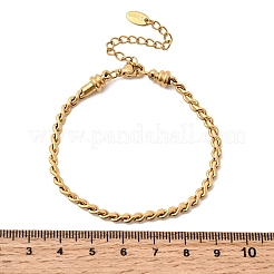 Bracelets à chaînes torsadées en acier inoxydable 304 pour femmes&nbsp;BJEW-A158-02G-G
