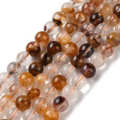 Натуральный желтый гематоидный кварц/золотые целебные кварцевые бусины нити&nbsp;G-C268-B01-02