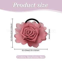 9 шт. 3-х цветные полиэстеровые аксессуары для волос&nbsp;OHAR-GO0001-16