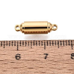 304ステンレススチール製マグネット留め具  チューブ  イオンプレーティング（ip）  18KGP本金メッキ  16x5mm  穴：1.2mm&nbsp;STAS-N127-02B-G