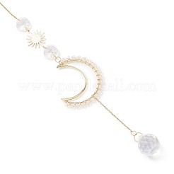 Латунные подвесные ловцы солнца в форме луны&nbsp;HJEW-JM04627