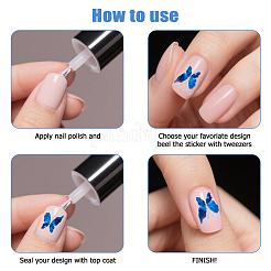 6 лист 2 стилей наклейки для ногтей с рисунком бабочки для домашних животных из пластика&nbsp;DIY-HS0002-06
