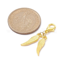 20 pièces 2 styles ailes en alliage et décoration pendentif cloche en fer&nbsp;HJEW-JM01309