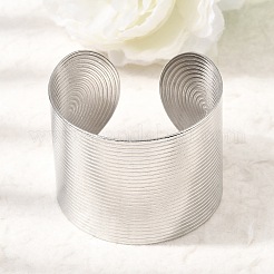 Brazaletes anchos texturizados de acero inoxidable 304 de 40 mm para mujer.&nbsp;SA-CBAB767-34P