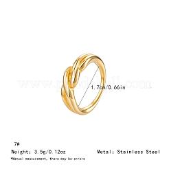 Anillos de dedo de acero inoxidable Wave 304 para mujer&nbsp;JT8172-2
