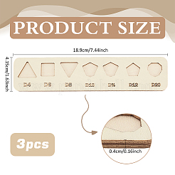 1 набор из 3 деревянных лотков для хранения игральных костей ODIS-BC0001-15-1