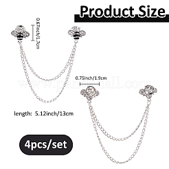 4 шт. броши из цинкового сплава с бахромой и стразами в виде пчелы JEWB-FH0002-33P