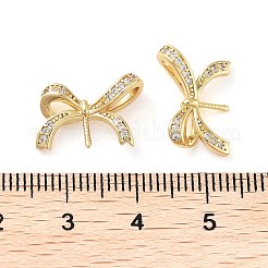 Placage de crémaillère en laiton micro pavé pendentifs en zircone cubique claire&nbsp;KK-M280-15G