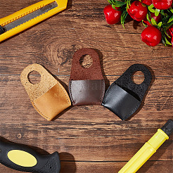 3 шт. 3-цветная защита большого пальца из коровьей кожи для резьбы по дереву AJEW-GO0001-69