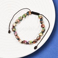 Браслеты из плетеных бусин из натуральной окрашенной императорской яшмы для мужчин и женщин BJEW-D360-01C