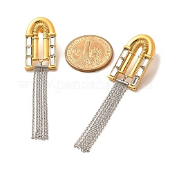 Двухцветные серьги-гвоздики из нержавеющей стали 304&nbsp;EJEW-F355-01GP