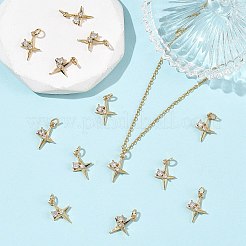 Pendentifs en laiton Shegrace avec micro-pavé de zircone cubique transparente&nbsp;XGRQ4N146-735G