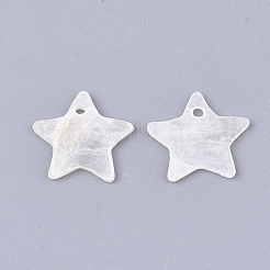 カピスシェルチャーム  スター  ベージュ  12~13x12.5~13x1mm  穴：1.2mm&nbsp;SHEL-T012-24