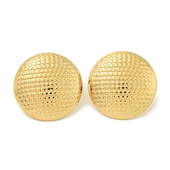 Ионное покрытие (ip) плоские круглые серьги-гвоздики из нержавеющей стали 304 для женщин EJEW-G400-34G