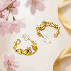 2 пара двухцветных сережек-гвоздиков из сплава со стразами&nbsp;EJEW-HY0001-60