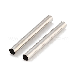 真鍮製チューブビーズ  カドミウムフリー＆鉛フリー  プラチナ  25x2.8mm  穴：2mm&nbsp;KK-B120-03L-P