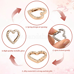 20 шт. 2-цветные кольца-пружинки из цинкового сплава со стразами FIND-SP0004-35