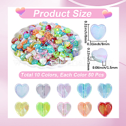 500pcs 10 Farben transparente Acrylperlen&nbsp;TACR-PA0001-31