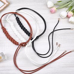 3 stücke 3 farben pu leder seil knoten krawatte taille bauch gürtel für frauen&nbsp;AJEW-CL0003-71C
