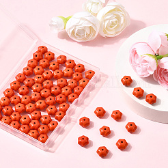 100 шт. синтетические бирюзовые бусины с осенней тематикой G-SP0001-42