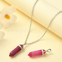 2 шт. натуральный окрашенный агат двойные заостренные подвески G-YW0002-05E