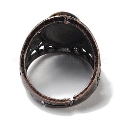 Natürliche Tigerauge ovale verstellbare Ringe&nbsp;RJEW-K271-06R-22