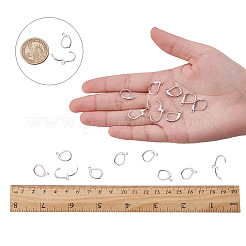 304ステンレススチールフレンチフックピアス金具100個  カン付き  ステンレス鋼色  15x10x2mm  穴：1.5mm&nbsp;STAS-SC0003-78