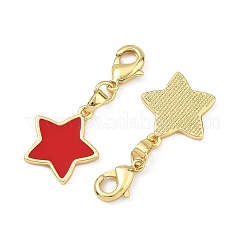 Sternförmige Anhänger aus Messing und Emaille&nbsp;KK-B198-03G