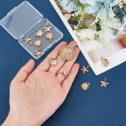 12 шт. 2 стильных латунных подвески с микропаве из разноцветных кубических цирконий&nbsp;KK-DC0001-75