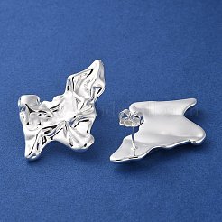 Латунные серьги-пусеты с поворотным листом&nbsp;EJEW-M237-08S