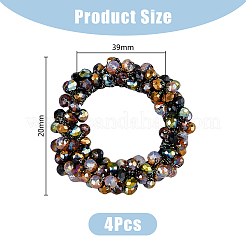 4 шт. 4 стиля резинка для волос из резинового эластичного волокна для конского хвоста OHAR-DC0001-05
