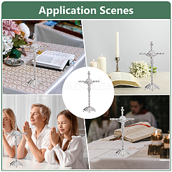 Religion Legierung Kruzifix Kreuz Statue Display Dekorationen&nbsp;DJEW-WH0043-93