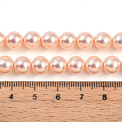 Brins de perles de verre nacrées plaquées UV&nbsp;GLAA-F128-01B-T7