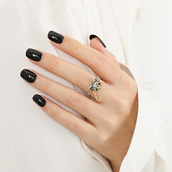 Очки собака 925 стерлинговое серебро микро паве кубический цирконий регулируемые манжеты кольца FS-WGF17D0-01