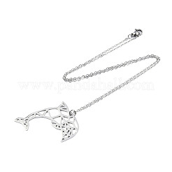 Colliers avec pendentif dauphin en acier inoxydable 201 anti-ternissement&nbsp;NJEW-T009-JN073-1-45