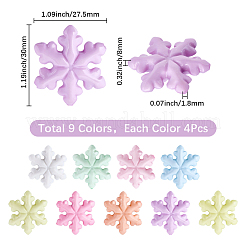 36 Stück leuchtende transparente und undurchsichtige Acrylperlen in 9 Farben&nbsp;OACR-SC0002-80
