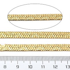 イオンプレーティング（IP）304ステンレススチールヘリンボーンチェーン  ハンダ付け  スプールで  ゴールドカラー  6x1mm&nbsp;CHS-E030-02G