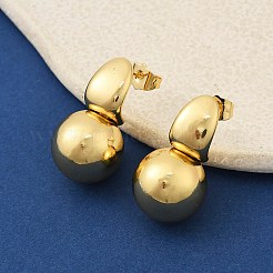 Круглые серьги-гвоздики из латуни EJEW-F389-21G