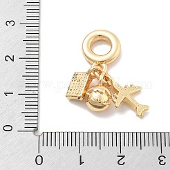 Латунные прозрачные кубические цирконии подвески в виде самолета KK-M305-09G