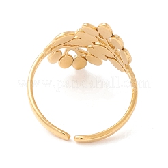 Ионное покрытие (IP) лист 304 нержавеющая сталь манжета кольцо для женщин&nbsp;RJEW-F121-07G