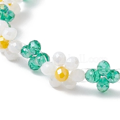 Браслеты из цветочного стекла и бусин для женщин BJEW-TA00626