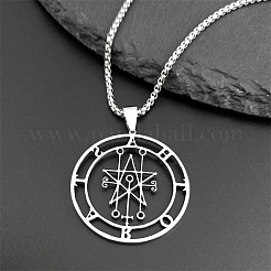 Ожерелье с подвеской в виде пентаграммы с демоническим символом из нержавеющей стали 201&nbsp;FS-WG4F203-01