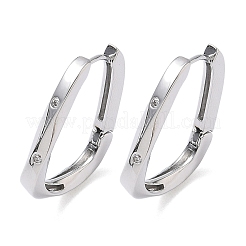 Orecchini a cerchio rettangolari in ottone&nbsp;EJEW-D320-24P