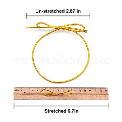 あらかじめ結ばれたリボンが付いたメタリック製のストレッチループ  ギフトボックス包装用  ゴールド  55x1.5mm&nbsp;EC-WH0003-17A
