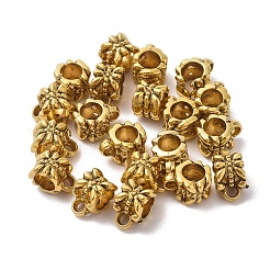 Ccb プラスチック チューブ ベイル  ループベイル  コラム  アンティーク黄金  10x7x8mm  穴：2mm  内径：5mm&nbsp;CCB-J035-058AG