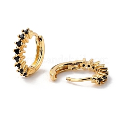 Изящные маленькие серьги-кольца с кубическим цирконием EJEW-C002-16G-RS