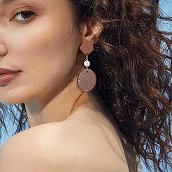 10 пара многоугольных сережек-гвоздиков из орехового дерева&nbsp;MAK-BC0001-21